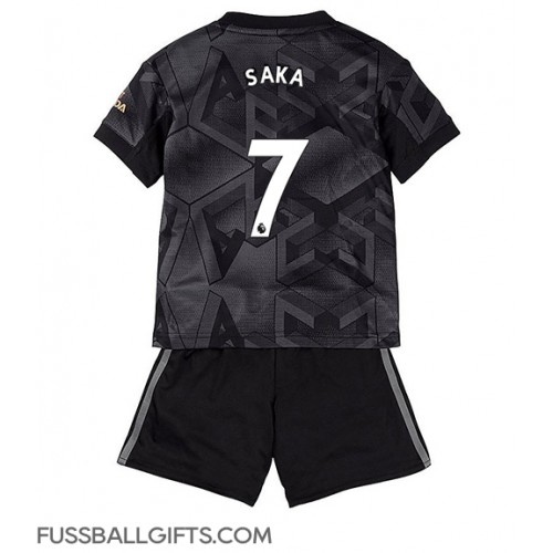 Arsenal Bukayo Saka #7 Fußballbekleidung Auswärtstrikot Kinder 2022-23 Kurzarm (+ kurze hosen)